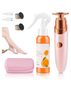 Kit Removedor de Callos Eléctrico 3 Velocidades Rosa