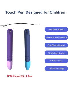 Lápiz Stylus Ergonómico para Niños CGSZDMZY - 2 Unidades Azul 2
