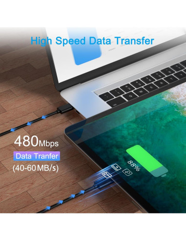 Cable de carga Micro USB SCOVEE para PS4 y Xbox One - 3m