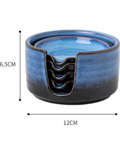 Set de 4 Reposap Cucharas de Cerámica LIUCUON Azul Brillante 2