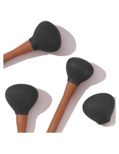 Cubiertas de Silicona para Brochas de Maquillaje - Set de 4 Negro