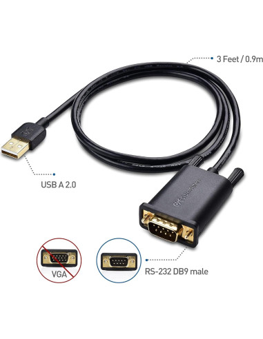 Adaptador USB a Serial Cable Macho a Macho 0.91m Cable Matters