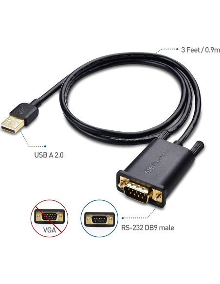 Adaptador USB a Serial Cable Macho a Macho 0.91m Cable Matters