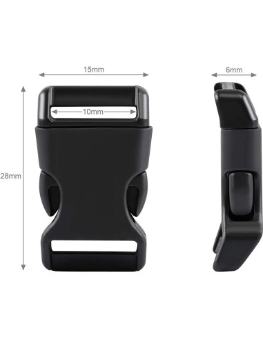 Hebillas de Liberación Lateral Plásticas JMAF 3/8" - Paquete 120 Unidades