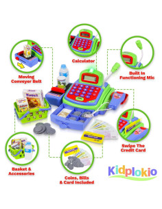 Caja Registradora Interactiva Kidplokio Verde 35.56x20.32cm 2