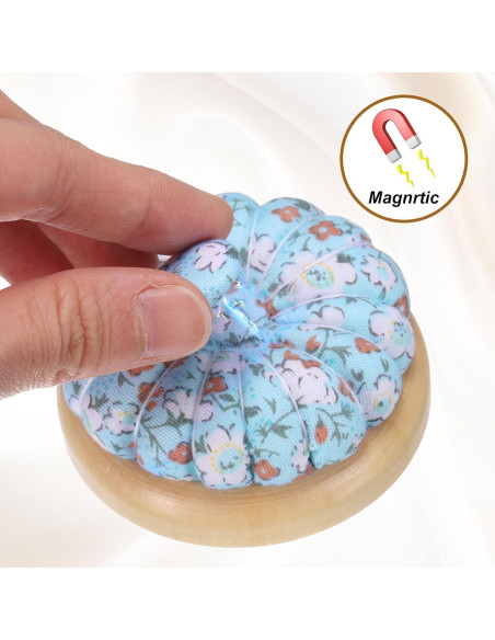 Cojín para Alfileres HARFINGTON con 50 Alfileres, Floral Azul Cojín para Alfileres HARFINGTON con 50 Alfileres, Floral Azul