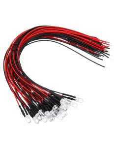 Diodos LED Azul PATIKIL 24 Pcs 24V 5mm Pre Cableados