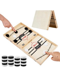 Juego de Hockey de Aire de Madera HELLO PAPAYA Mediano 2