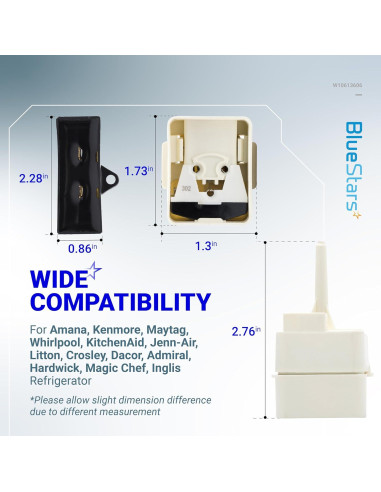 Relé de Arranque Compresor Refrigerador BlueStars W10613606