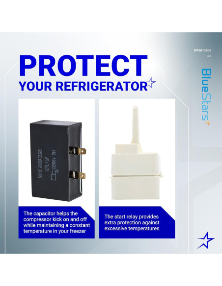 Relé de Arranque Compresor Refrigerador BlueStars W10613606