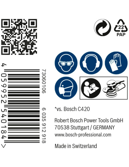 Red de Lijado Bosch Professional M480 125 mm Grano 80 - 50 Piezas