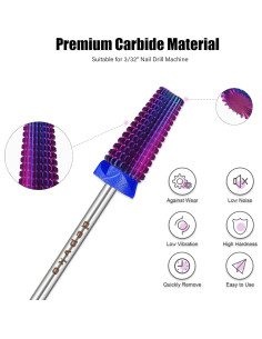Broca de Taladro para Uñas 5 en 1 Depvko Carburo 2.35mm 2