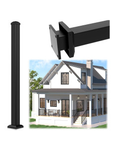 Poste de Barandilla de Aluminio Egadis 114.3cm Negro