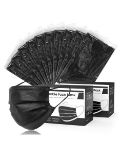 Mascarillas Desechables Negras 3 Capas Hyegiir 100 Unidades