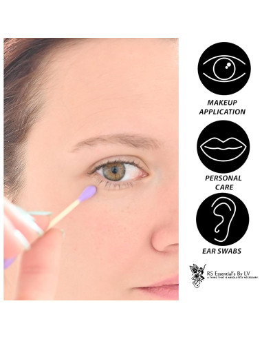 Bastones de Algodón Estéticos RS ESSENTIAL'S 200 Unidades 5 Colores