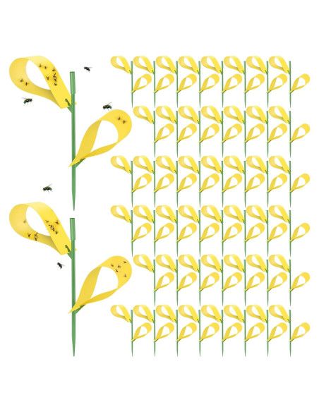 150 Trampas Adhesivas para Moscas de Hongos Qualirey Amarillo