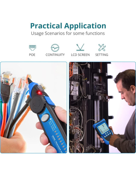 Probador de Cable de Red YGiTK WT329 PoE RJ45 Multifuncional