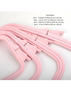 Juego de 4 Aros de Bordado Rectangulares Nurge Rosa 14.5-25 cm 2