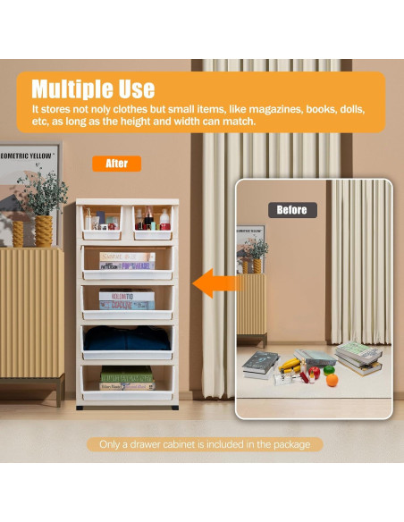 Armario Vertical TFCFL de 6 Cajones Azul con Ruedas