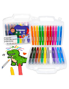 Crayones Jumbo Lavables KERIFI Set 24 Colores No Tóxicos