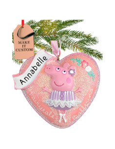 Adorno de Navidad Personalizado Peppa Pig 2024 - Regalo Único