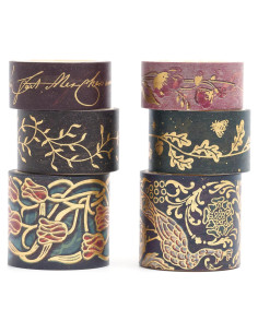 Conjunto de Cinta Washi Vintage YUBX 6 Rollos Decorativa 15-30 mm