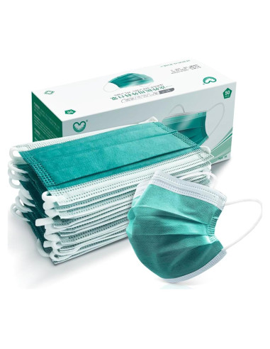 Mascarilla desechable 4 capas SafetyMask 50 piezas Verde