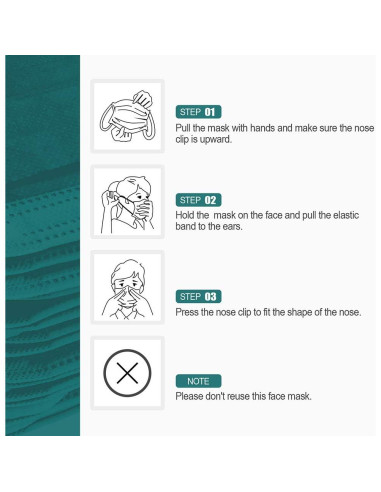 Mascarilla desechable 4 capas SafetyMask 50 piezas Verde