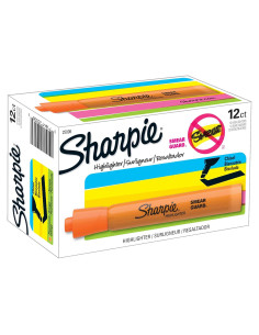 Marcadores Fluorescentes Sharpie Naranja Punta Cincel Caja 12