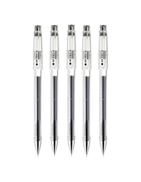 Bolígrafo Gel Pilot Hi-Tec-C 0.3mm Tinta Negra Paquete 5