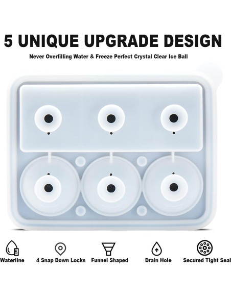 Molde de Hielo 2-en-1 Nax Caki Silicona Grande Negro