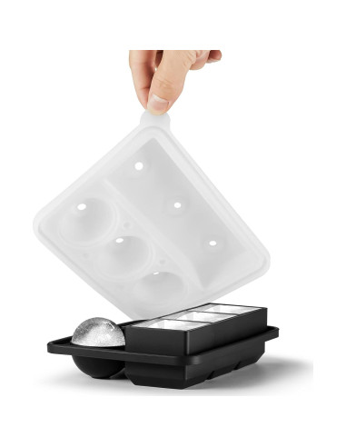 Molde de Hielo 2-en-1 Nax Caki Silicona Grande Negro