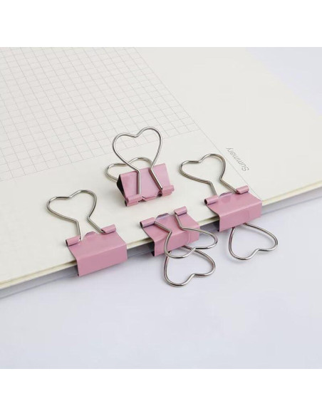 Clips Metálicos en Forma de Corazón SEEK RARE - 60 Piezas Rosa Clips Metálicos en Forma de Corazón SEEK RARE - 60 Piezas Rosa