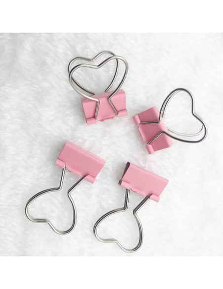 Clips Metálicos en Forma de Corazón SEEK RARE - 60 Piezas Rosa Clips Metálicos en Forma de Corazón SEEK RARE - 60 Piezas Rosa