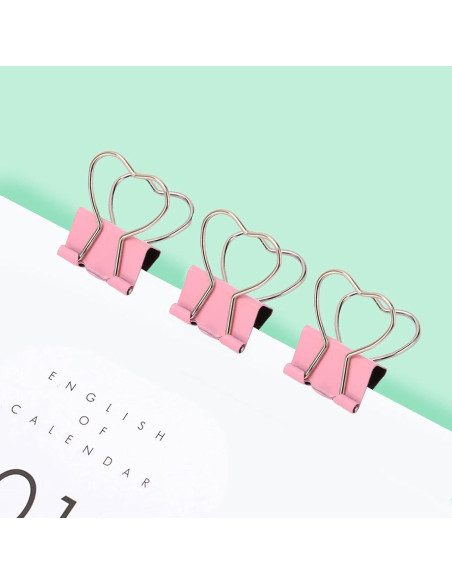 Clips Metálicos en Forma de Corazón SEEK RARE - 60 Piezas Rosa Clips Metálicos en Forma de Corazón SEEK RARE - 60 Piezas Rosa
