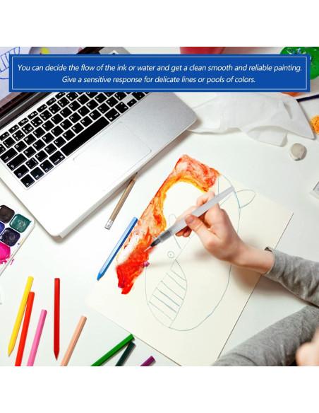 Lápices de Pincel Acuarela STOBOK 3 Piezas 12x1cm