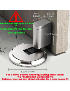 Tope de puerta mecánico BUT FLY plateado ajustable 1.9 cm 2