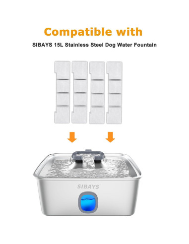 Filtros de Reemplazo SIBAYS para Fuente de Agua 15L - 24 Piezas