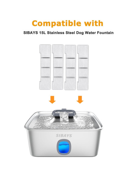 Filtros de Reemplazo SIBAYS para Fuente de Agua 15L - 24 Piezas