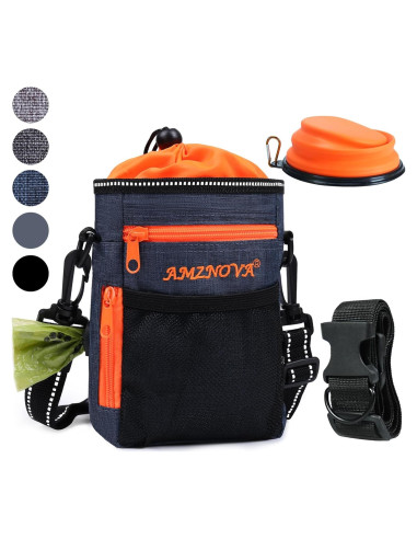 Bolsa de golosinas para perros AMZNOVA, gran capacidad, azul