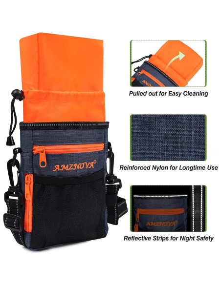 Bolsa de golosinas para perros AMZNOVA, gran capacidad, azul