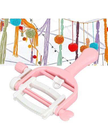 Devanador de Hilo Manual Culnflun - Hacedor de Borlas Rosa 13x16cm