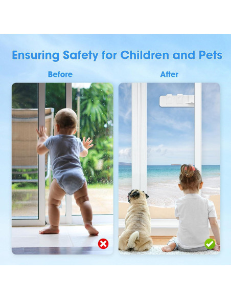 Juego de 4 Cerraduras de Seguridad para Puertas Corredizas QH1-203