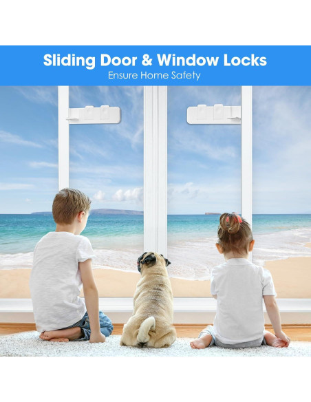 Juego de 4 Cerraduras de Seguridad para Puertas Corredizas QH1-203