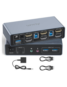 Interruptor KVM HDMI 2 Puertos Alxum 4K 60Hz USB 3.0