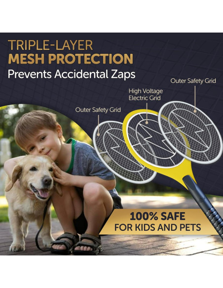 Racleta Eléctrica para Mosquitos ASISNAI - 3000 Voltios Amarillo