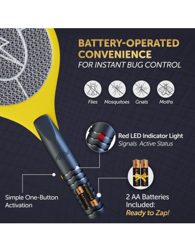 Racleta Eléctrica para Mosquitos ASISNAI - 3000 Voltios Amarillo