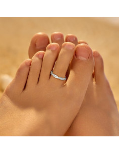 Anillo de dedo ajustable de plata esterlina 925 IPEPPY con circonitas 2