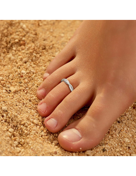 Anillo de dedo ajustable de plata esterlina 925 IPEPPY con circonitas