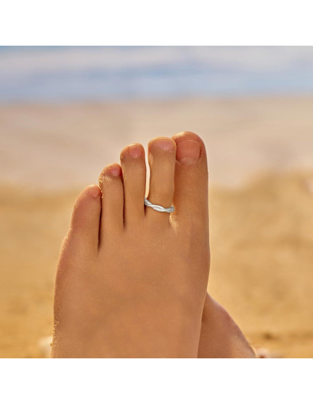 Anillo de dedo ajustable de plata esterlina 925 IPEPPY con circonitas